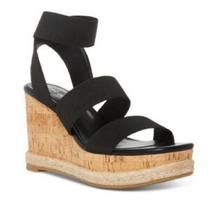 Madden girl stretch ankle strap platform wedges